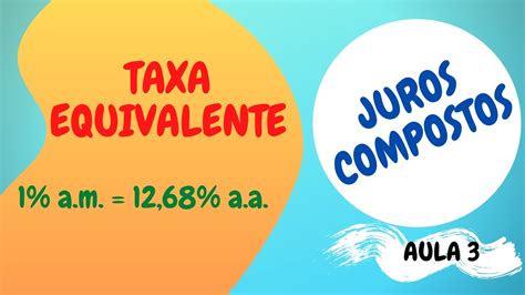 TAXA EQUIVALENTE - JUROS COMPOSTOS (MATEMÁTICA FINANCEIRA) – AULA 3 ...