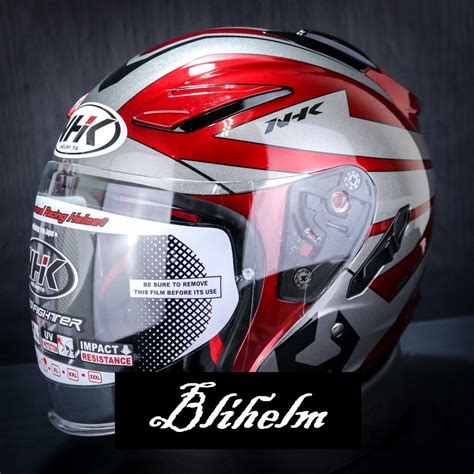 Jual Helm Nhk R Nema Royal Red Silver R Half Face Helmet Double