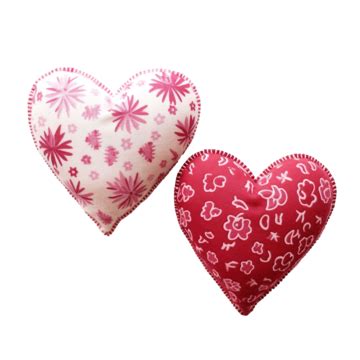 Two Fabric Heart For Valentines Day Vintage Love Red Heart Vintage