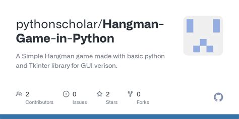 Github Pythonscholarhangman Game In Python A Simple Hangman Game