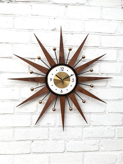 Atomic Wall Clock Starburst Clock George Etsy