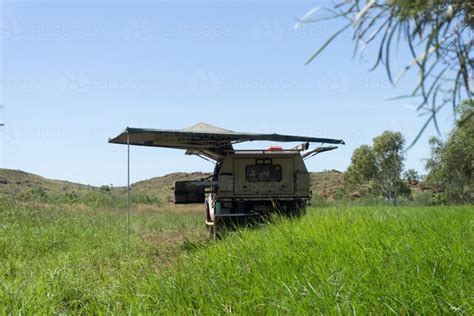 Image Of Off Road 4wd Ute Setup With Canopy And Awning With Lush Green