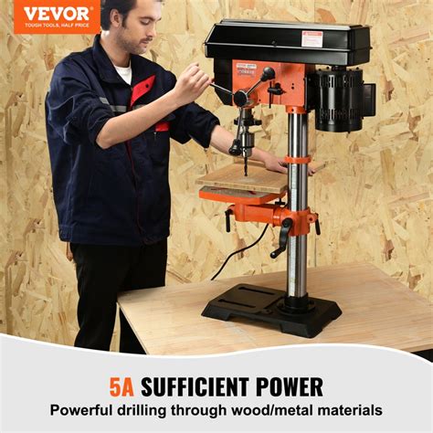 Vevor 12 In Benchtop Drill Press 5 Amp 120v Variable Speed Cast Iron Bench Drill Press 12 In