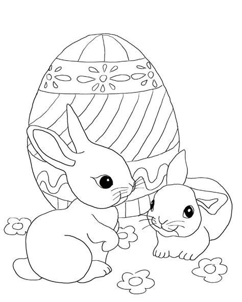 Coloring Pages Of Easter Eggs And Bunnies