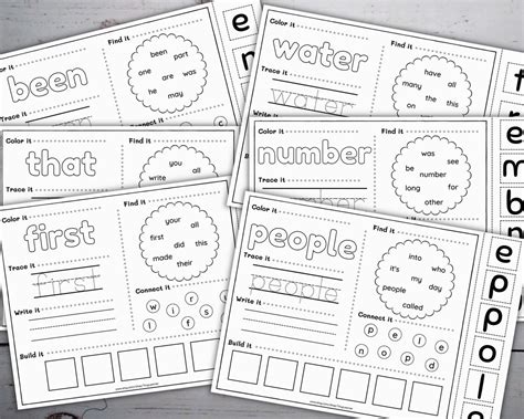 Frys First 100 Sight Word Worksheets Printable Sight Word Activity