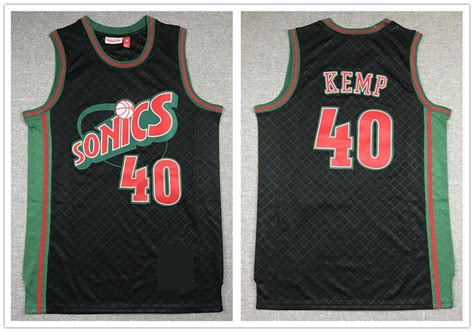 Seattle Supersonics 40 Shawn Kemp Basketball Jerseys