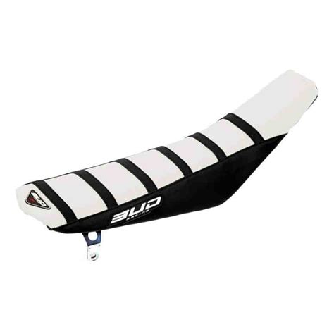 Housse De Selle Blanche Noire Bandes Noire Bud Racing Full Traction KTM