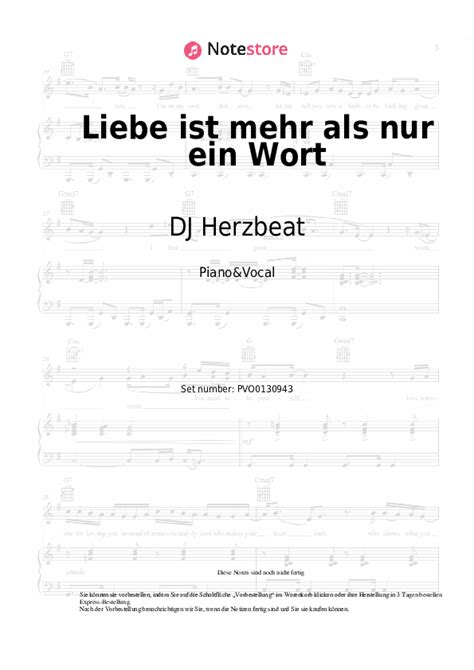 Liebe Ist Mehr Als Nur Ein Wort DJ Herzbeat Paulina Wagner Noten