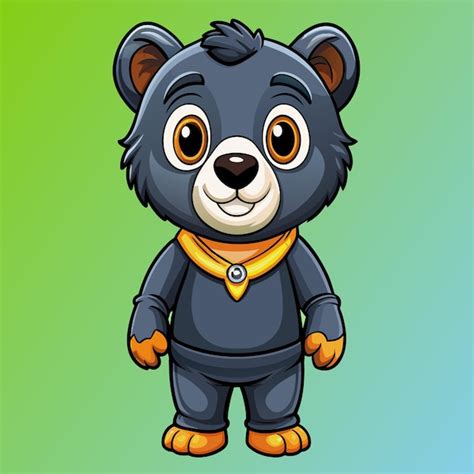 Una Caricatura De Un Oso Con Una Camisa Que Dice Oso Vector Premium