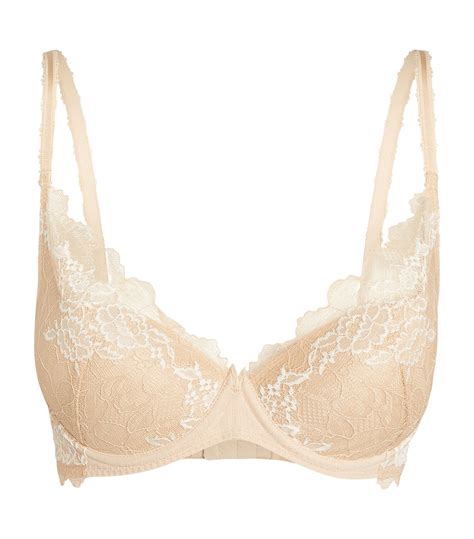 Womens Wacoal Nude Lace Perfection Plunge Push Up Bra Harrods UK