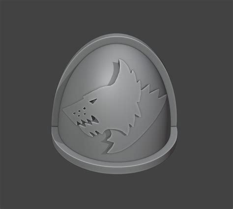 STL File Shoulder Pad For MKIV Power Armour Space Wolves 3D Printable