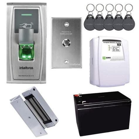 Kit Controle De Acesso Biometria Bio Inox Ss E Intelbras