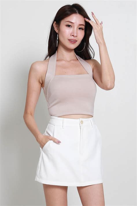 Cloud Gabriella Halter Top Nude Carrislabelle