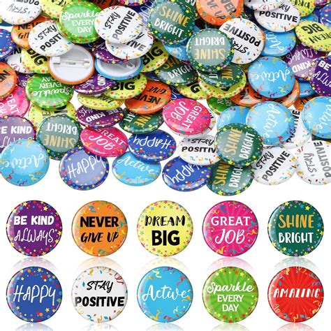 Libima 360 Pieces Mini Reward Button Pins Round Inspirational