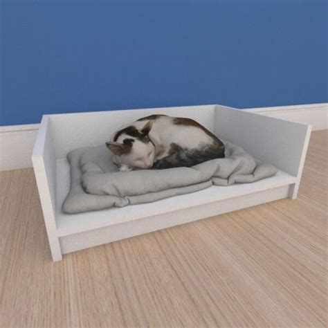 Mesa De Cabeceira Caminha Casinha Pequeno Gato Em Mdf Branco