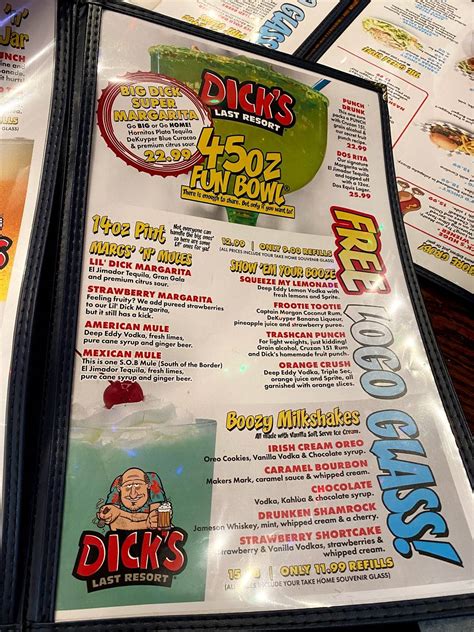 Menu At Dick S Last Resort Pigeon Forge Pub Bar Pigeon Forge