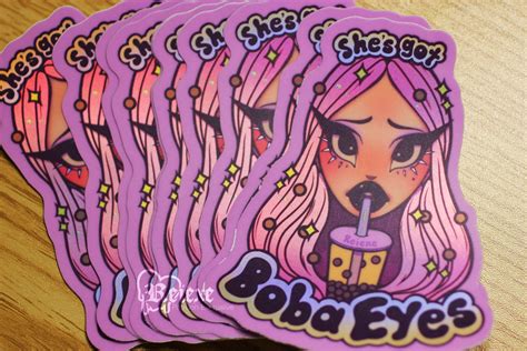 Boba Eyes - Matte Sticker - Sticker Club Vault — Reiexe