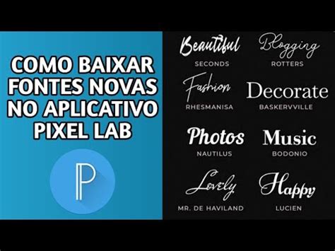 Como Baixar Fontes Novas No Aplicativo Pixel Lab Youtube