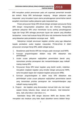 Rencana Kinerja Dinas Kominfo Kabupaten Pakpak Bharat Tahun Pdf