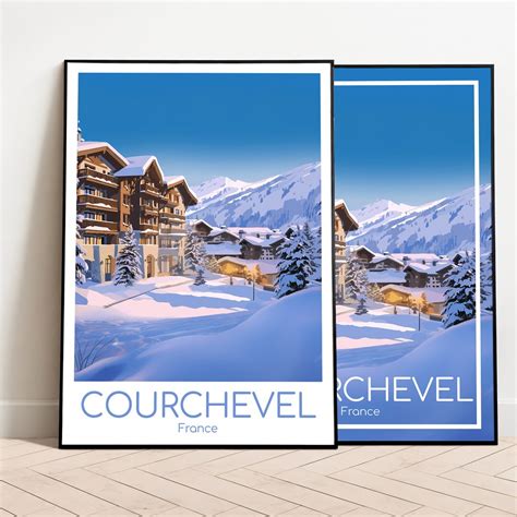 Courchevel Reiseposter Courchevel Poster Wall Art Frankreich Vintage