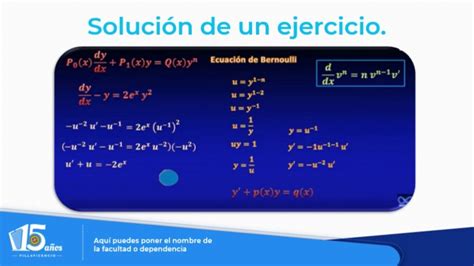 Ecuaci N Diferencial De Bernoulli Ejercicio Resuelto Youtube