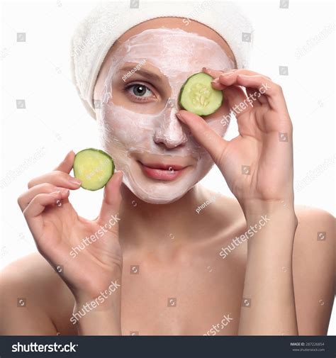 Naked Girl Towel On Head Touches Stock Photo Shutterstock