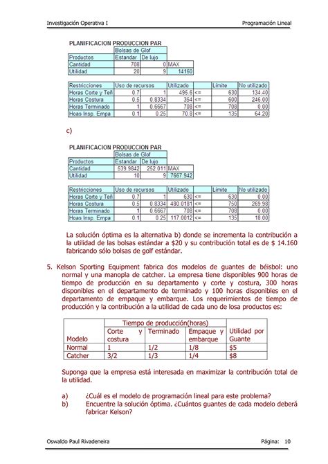 Problemas De Programacion Lineal Resueltos PDF