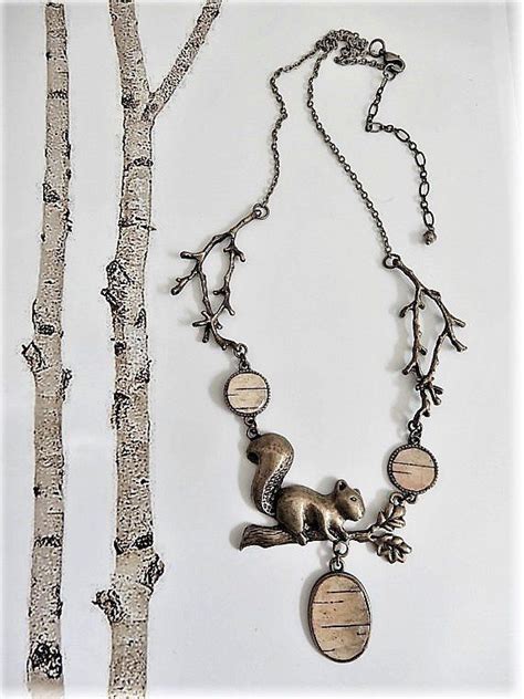 White Birch Bark Necklace A Walk In The Woods Woodland Etsy