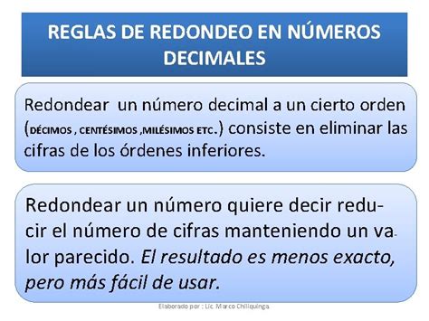 Reglas De Redondeo En Nmeros Decimales Redondear Un