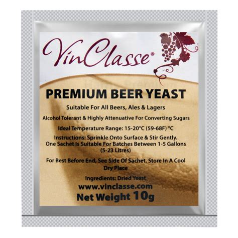 Vinclasse Premium Beer Yeast 10g Sachet The Homebrew Centre