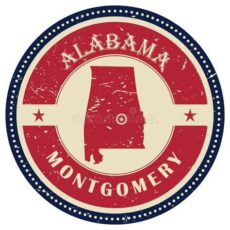 Stamp Of Alabama State Vector Illustration Decorative Design Stock