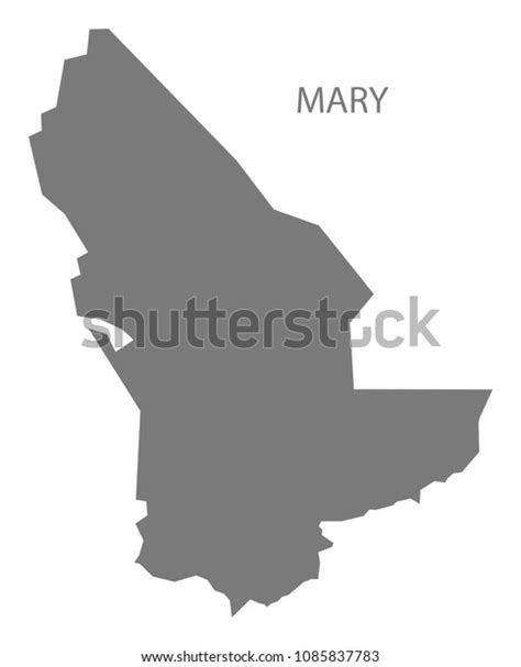 Mary Map Turkmenistan Grey Illustration Shape Stock Vector Royalty