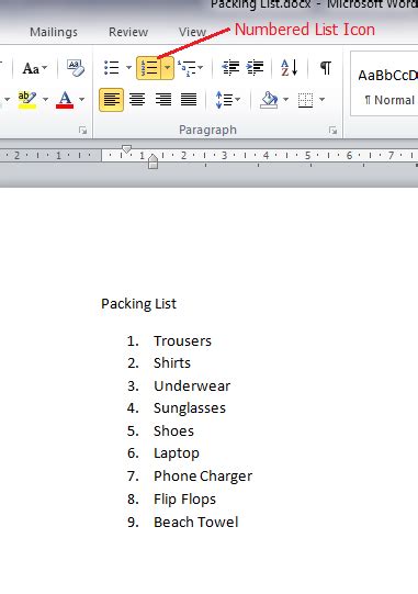 How To Create A Numbered List With Lines In Word Printable Templates Free