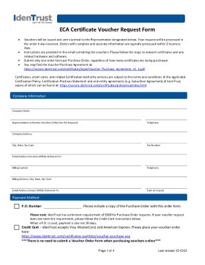 Fillable Online Eca Certificate Voucher Request Form Fax Email Print