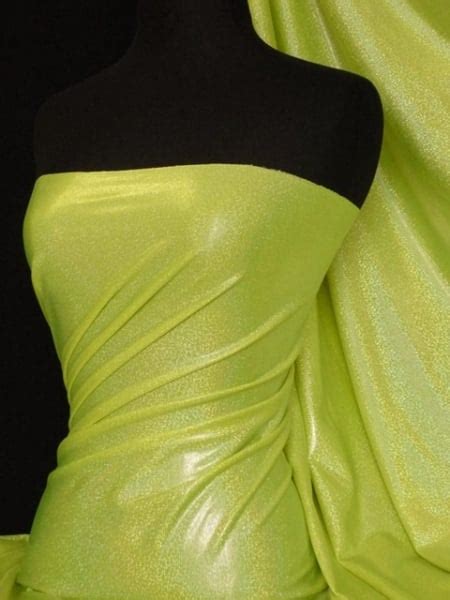 Mystique Hologram Foil Nylon Lycra Stretch Fabric Flo Yellow Q Flyl