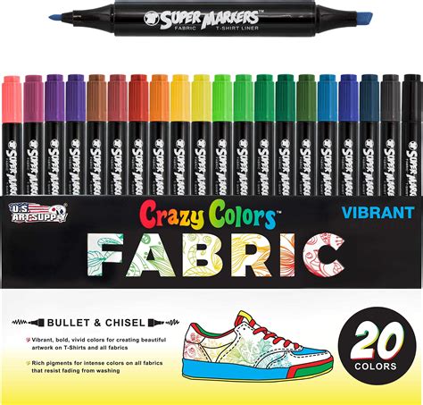 Amazon.com: sunacme Fabric Markers Pen, 32 Colors Permanent Fabric