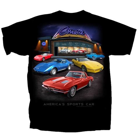 Vintage Chevy Chevrolet Corvette Showroom Short Sleeve T Shirt Cycleserve Store