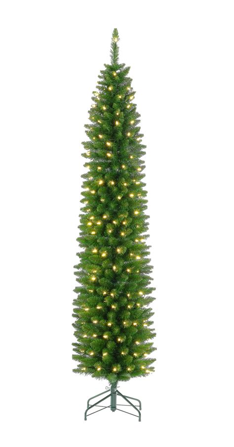 Slim Pencil Christmas Tree Prelit Clear Led Artificial Holiday Tree