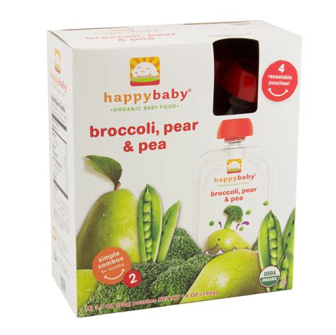 Happy Baby Organics Baby Food, Broccoli Pear & Pea - Shop Baby Food at ...