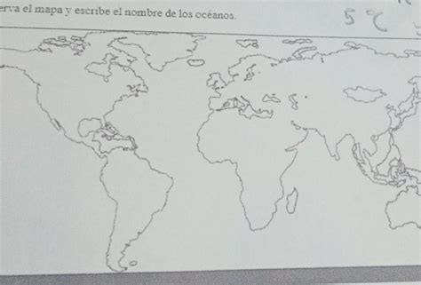 Observa El Mapa Y Escribe El Nombre De Los Oc Anos Brainly Lat