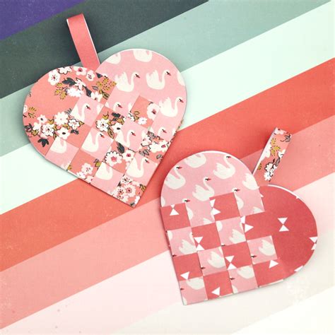 Diy Woven Paper Heart Valentines With Free Template — Gathering Beauty