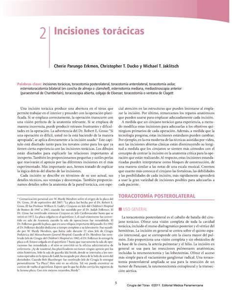 Abordajes torax Una incisión torácica produce una abertura en el