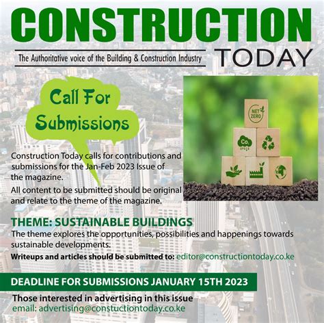 Construction Today Kenya🇰🇪 On Twitter 🟩call For Submissions Netzero