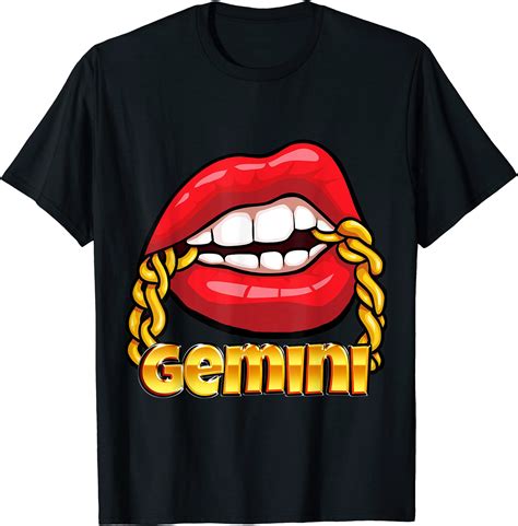 Juicy Lips Gold Chain Gemini Zodiac Sign T Shirt Men Buy T Shirt Designs