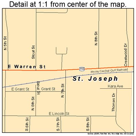 St. Joseph Illinois Street Map 1766950