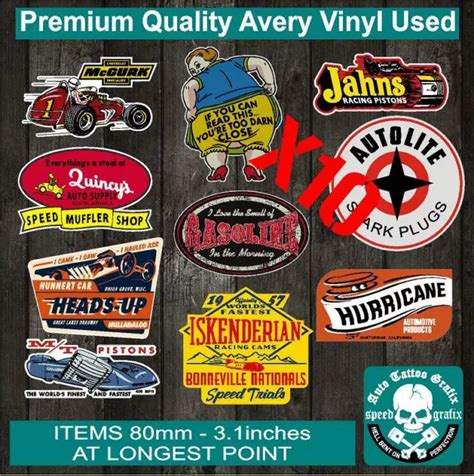 Vintage Hot Rod Decal Sticker Gift Pack X Car Toolbox Isky Gas Sun Auto Decal Picclick Au