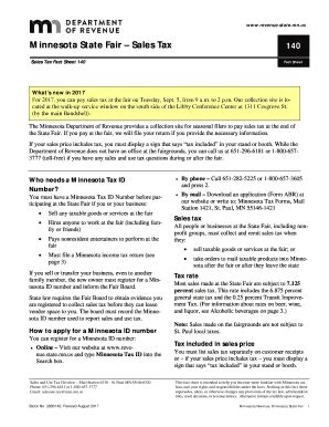 Fillable Online Revenue State Mn Minnesota State Fair Sales Tax Fax