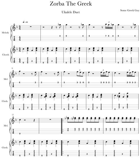 Zorba The Greek Zorba The Greek Piano Songs Sheet Music Ukulele