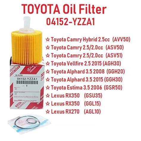 Toyota Oil Filter Yzza For Toyota Estima Vellfire Alphard