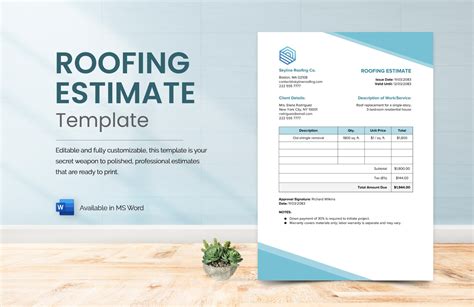 Roofing Estimate Template in Word, PDF, Google Docs - Download | Template.net